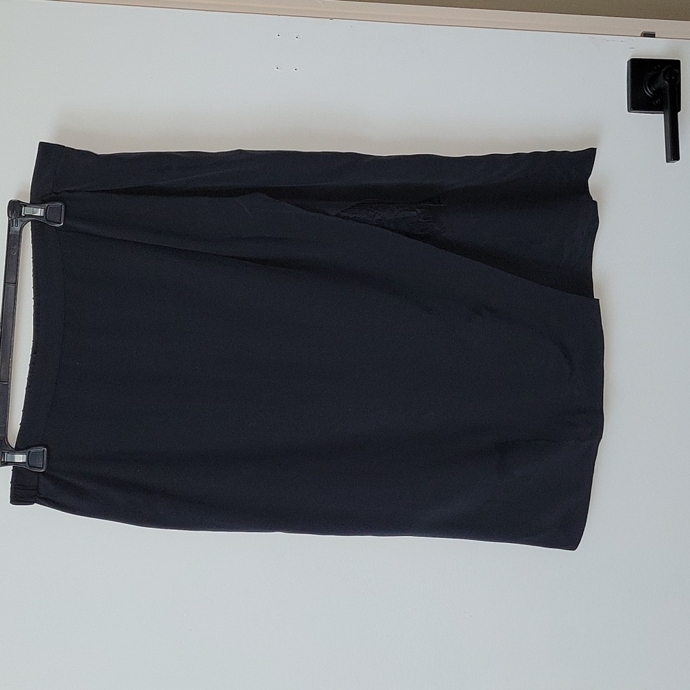 Acrobat Silk Black Skirt with Slit and Lace underlay Size Medium NWT